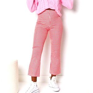 8 Birdies Red and White Gingham pants in size small.